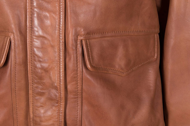 Chestnut Shearling Bomber - ZOQ Leather
