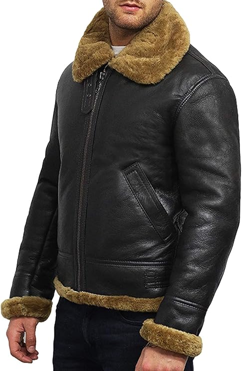Men's Premium Shearling Leather Jacket - Warm and Stylish Winter Outerwear - ZOQ Leather