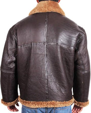 Men's Shearling Aviator Jacket - Genuine Leather with Fur Collar | Classic Winter Bomber Style - ZOQ Leather