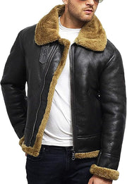Men's Premium Shearling Leather Jacket - Warm and Stylish Winter Outerwear - ZOQ Leather