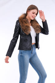Ravenna Leather Biker Jacket - Black - ZOQ Leather
