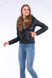 Ravenna Leather Biker Jacket - Black - ZOQ Leather