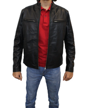 Vintage Inspired Black Cafe Racer Leather Motorcycle Jacket for Men's Biker Fashion - ZOQ Leather