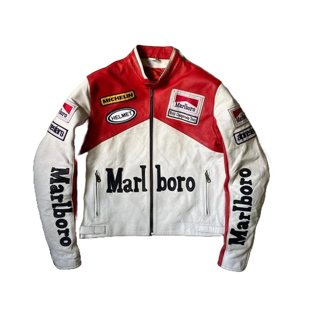 Marlboro MotoGP Leather Jacket – Classic Biker Racing Style | Premium Quality - ZOQ Leather
