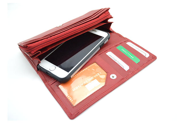 ZOQ Genuine Leather Women’s Wallet – Elegant & Spacious Long Clutch with Multiple Card Slots, Secure Zipper Pocket & Premium Craftsmanship | Handmade by ZOQ Leathers - ZOQ Leather