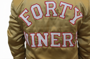 NFL San Francisco Forty Niners 49ers Gold Satin Men's Jacket -fanmade hand stitched for Football Fans - ZOQ Leather
