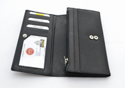 ZOQ Handmade Leather RFID Wallet for Women – Elegant Long Clutch with Card Slots, Zipper Pockets & Snap Closure - ZOQ Leather