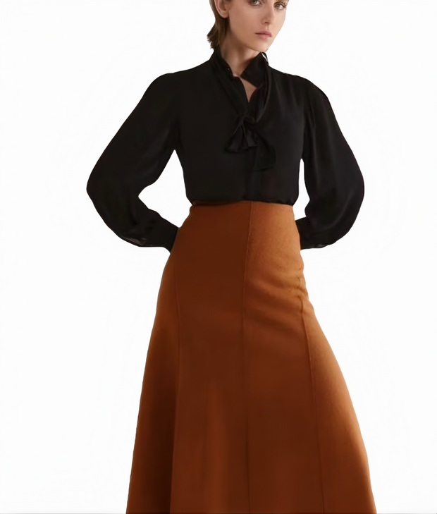 Leather Skirt, Women's Maxi Suede Leather skirts, Leather Skirts - ZOQ Leather