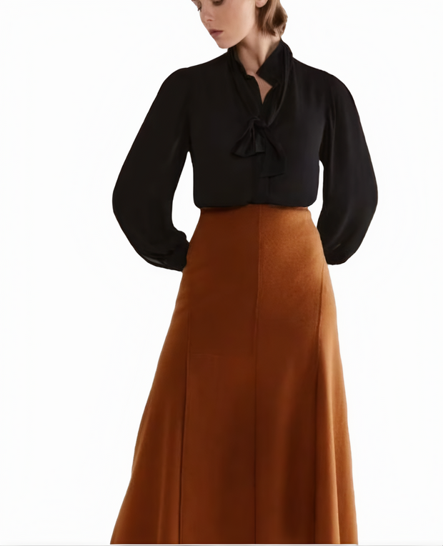 Leather Skirt, Women's Maxi Suede Leather skirts, Leather Skirts - ZOQ Leather