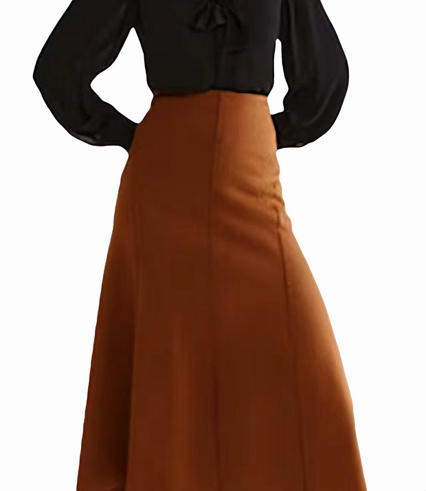 Leather Skirt, Women's Maxi Suede Leather skirts, Leather Skirts - ZOQ Leather