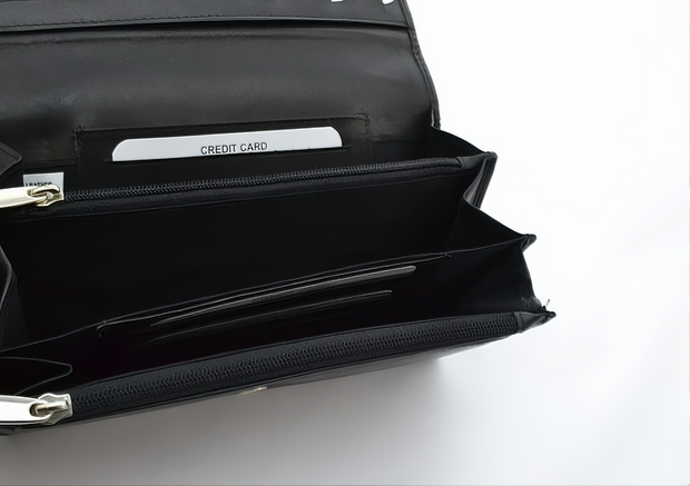 ZOQ Handmade Leather RFID Wallet for Women – Elegant Long Clutch with Card Slots, Zipper Pockets & Snap Closure - ZOQ Leather