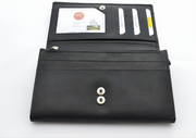 ZOQ Handmade Leather RFID Wallet for Women – Elegant Long Clutch with Card Slots, Zipper Pockets & Snap Closure - ZOQ Leather