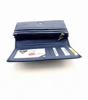 ZOQ Handmade Leather RFID Wallet for Women – Elegant Long Clutch with Card Slots, Zipper Pockets & Snap Closure - ZOQ Leather