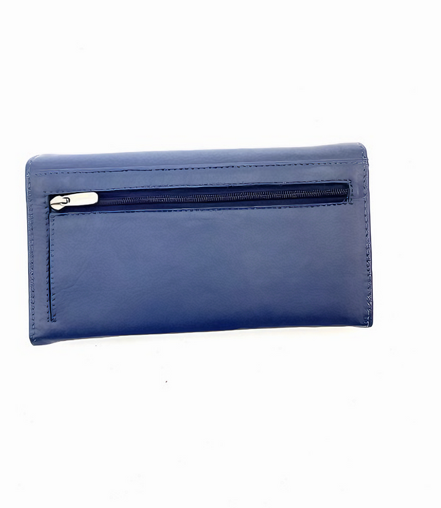 ZOQ Handmade Leather RFID Wallet for Women – Elegant Long Clutch with Card Slots, Zipper Pockets & Snap Closure - ZOQ Leather