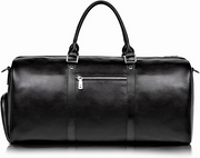 Black Leather Gym Duffle Bag – Luxury Travel & Weekender Bag for Men & Women" - ZOQ Leather