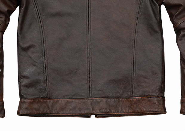 Men's Vintage Brown Leather Biker Jacket - ZOQ Leather
