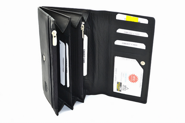 ZOQ Handmade Leather RFID Wallet for Women – Elegant Long Clutch with Card Slots, Zipper Pockets & Snap Closure - ZOQ Leather