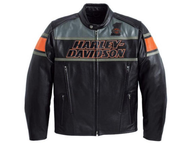 Men's Harley-Davidson Black Leather Biker Jacket – Iconic Motorcycle Riding Gear - ZOQ Leather