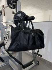 Black Leather Gym Duffle Bag – Luxury Travel & Weekender Bag for Men & Women" - ZOQ Leather