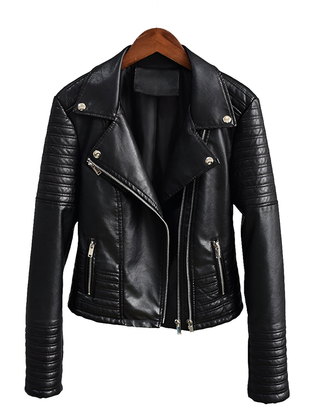 HOT! Women's Genuine Lambskin Leather Jacket Slim Fit Biker Black jacket Coat - ZOQ Leather