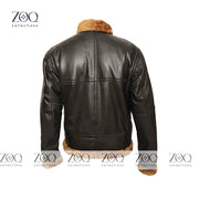 Traditional male B-3 Faux Faux fur Bomber Jacket - Airman Bomber Jacket Men by ZOQCollections - ZOQ Leather