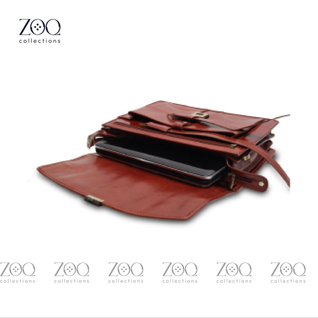 Mens Leather Satchel Bag Briefcase ZOQ Collections Leather Laptop Bags for Men Premium Brown  Leather Laptop Bags - ZOQ Leather