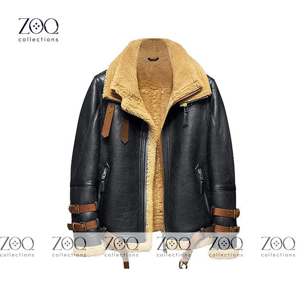 Leather Jacket with double side one side leather and one fur - ZOQ Leather