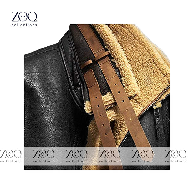 Leather Jacket with double side one side leather and one fur - ZOQ Leather