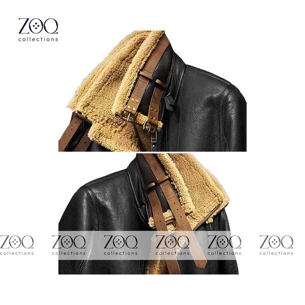 Leather Jacket with double side one side leather and one fur - ZOQ Leather