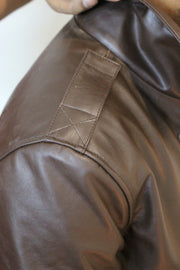 Vintage Brown A2 Flight Cowhide Leather Bomber Jacket for Men's Fashion - ZOQ Leather