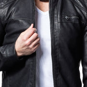 Men's Classic Black Cafe Racer Real Leather Jacket: A Timeless Biker Style - ZOQ Leather