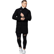 Classic Style Men's Black Slim Fit Wool Trench Coat - Short Length - ZOQ Leather