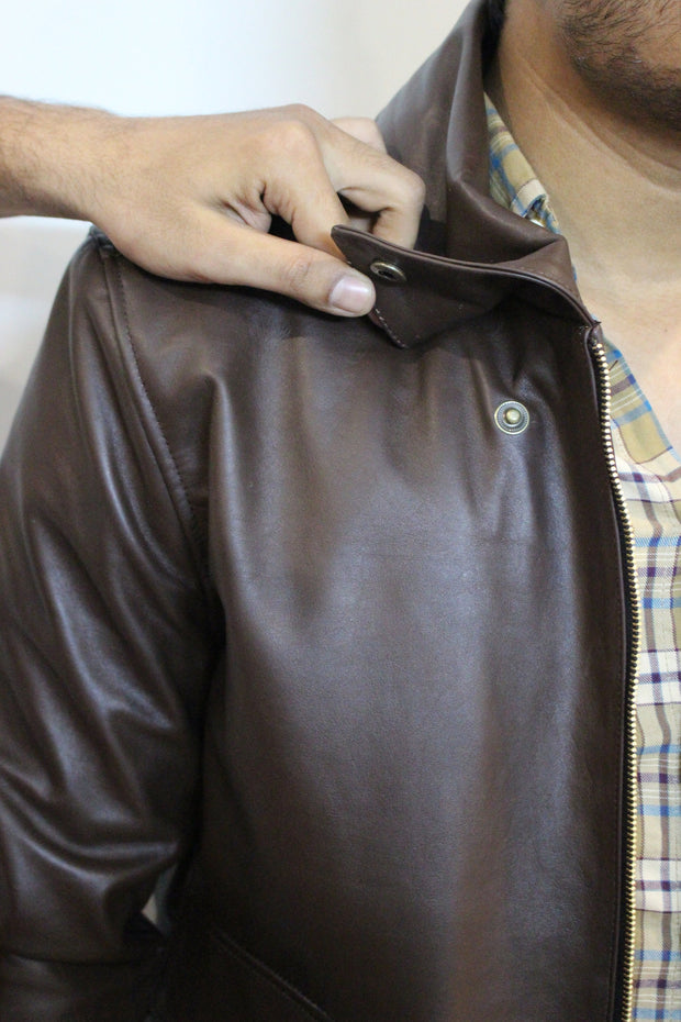 Vintage Brown A2 Flight Cowhide Leather Bomber Jacket for Men's Fashion - ZOQ Leather