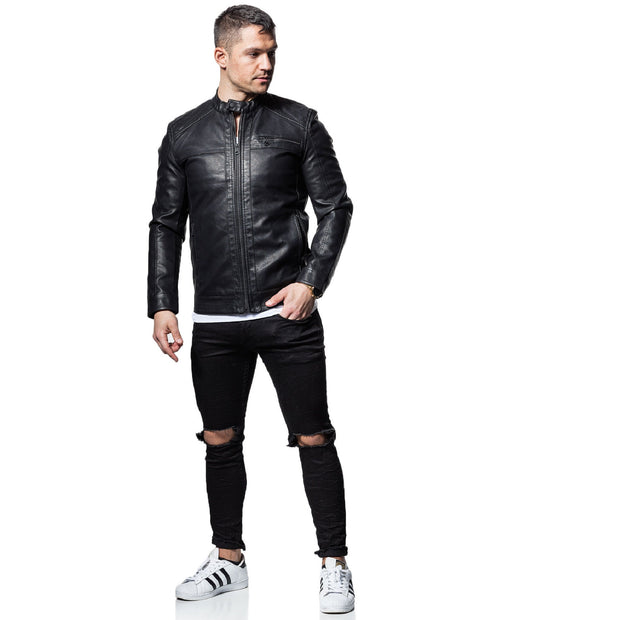 Men's Classic Black Cafe Racer Real Leather Jacket: A Timeless Biker Style - ZOQ Leather