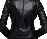Women’s Leather Jacket in Black genuine lamb leather - ZOQ Leather