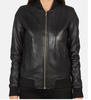 Leather Jacket for Women in Bliss Black: Genuine Sheepskin Leather - ZOQ Leather