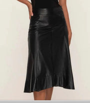 Women Aline Leather Skirt Beautifully Stitched in Genuine lamb Leather/Midi Leather Skirt/leather skirt in black or caramel colors - ZOQ Leather