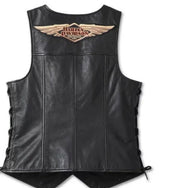 Women's Harley Davidson Leather Vest for Women Clothing Gift for him - ZOQ Leather