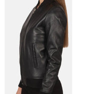 Leather Jacket for Women in Bliss Black: Genuine Sheepskin Leather - ZOQ Leather