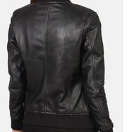 Leather Jacket for Women in Bliss Black: Genuine Sheepskin Leather - ZOQ Leather