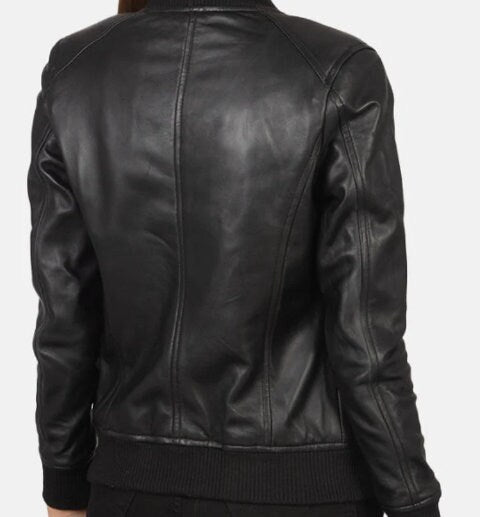 Leather Jacket for Women in Bliss Black: Genuine Sheepskin Leather - ZOQ Leather